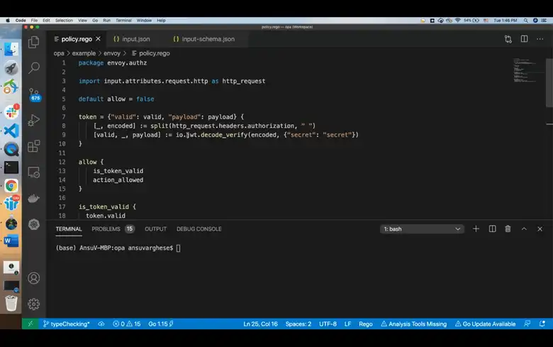Rego type checking demo